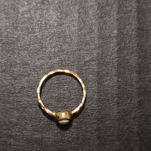 Elegant Gold Women's Ring with White Accent Stone. - Picture 2 of 2